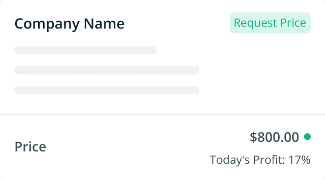 Request price quote interface